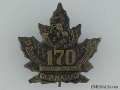 Wwi 170Th Infantry Battalion "Mississauga Horse" Cap Badge