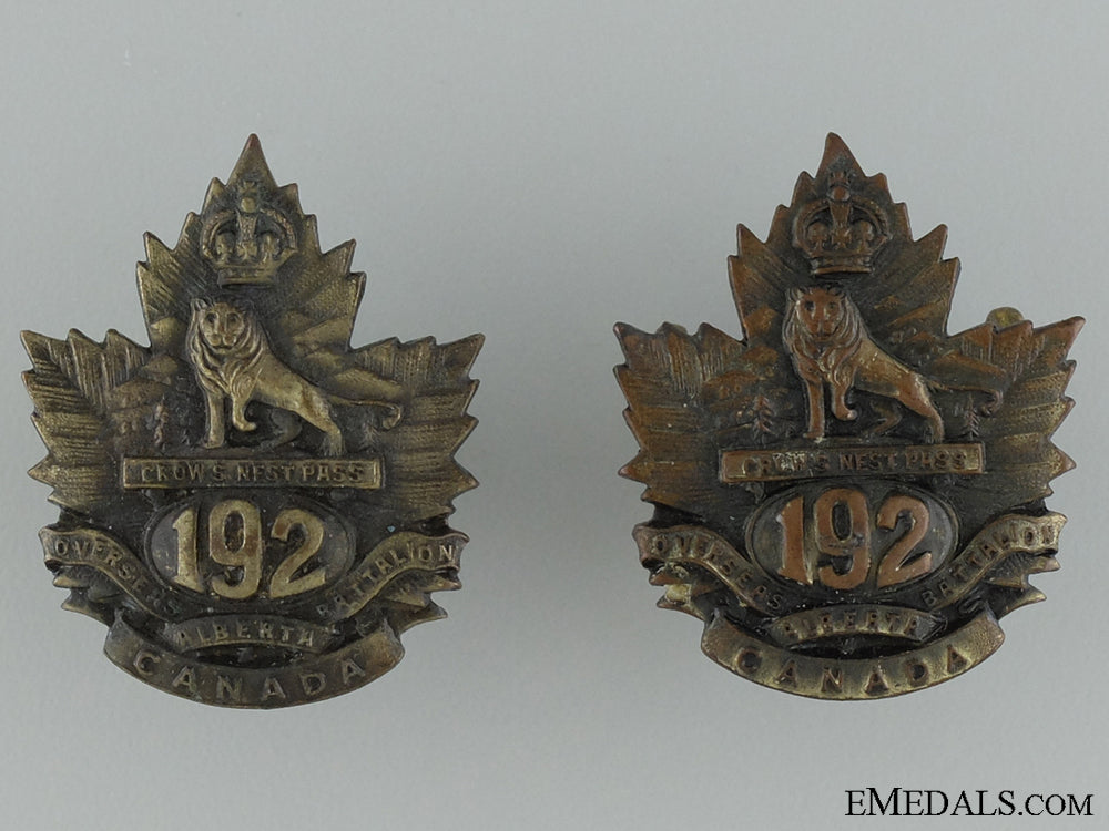 wwi192_nd_infantry_battalion_collar_badge_pair_wwi_192nd_infant_5377a65ae09b6