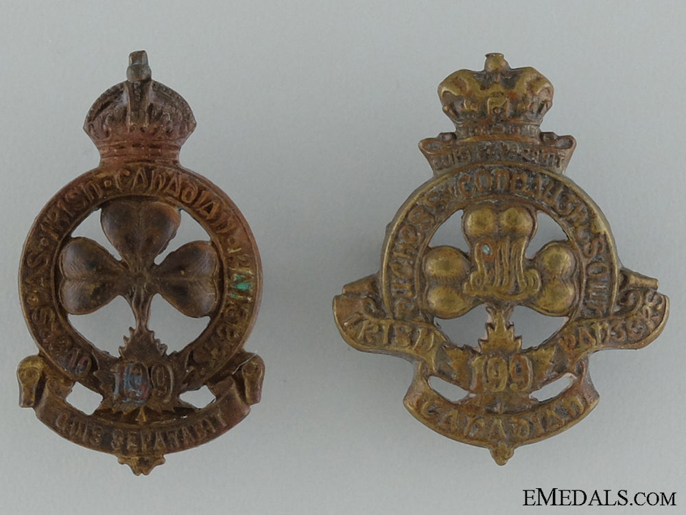 wwi199_th_infantry_battalion_collar_badge_pair_cef_wwi_199th_infant_5377a6c1b9659