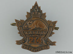 Wwi 214Th Infantry Battalion "Saskatchewan Battalion" Cap Badge