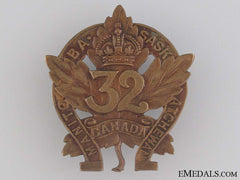 Wwi 32Nd Infantry Battalion Cap Badge Cef