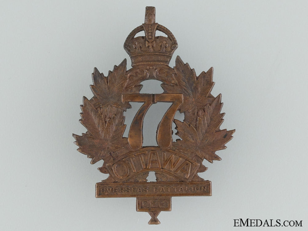 wwi77_th_infantry_battalion"_ottawa_battalion"_cap_badge_wwi_77th_infantr_53739294e94f2