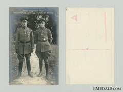 Wwi Two German Flying Aces Picture Postcard