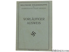 Wwii Pass Of The German Minority In Croatia