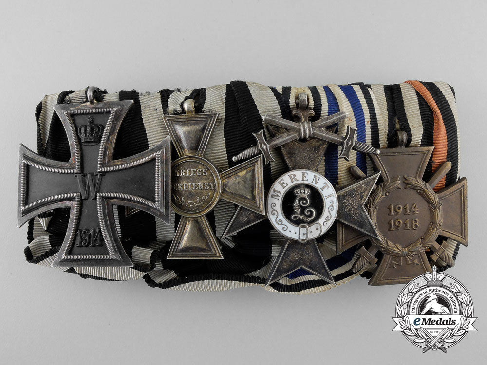 a_fine_first_war_prussian_medal_bar_with_golden_military_merit_cross_by_wagner,_berlin_y_746