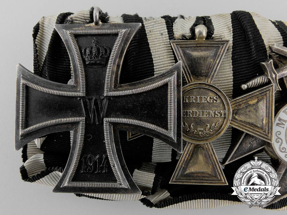 a_fine_first_war_prussian_medal_bar_with_golden_military_merit_cross_by_wagner,_berlin_y_747