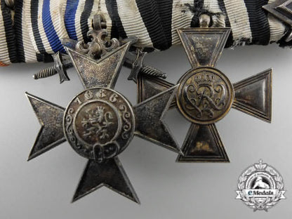 a_fine_first_war_prussian_medal_bar_with_golden_military_merit_cross_by_wagner,_berlin_y_751
