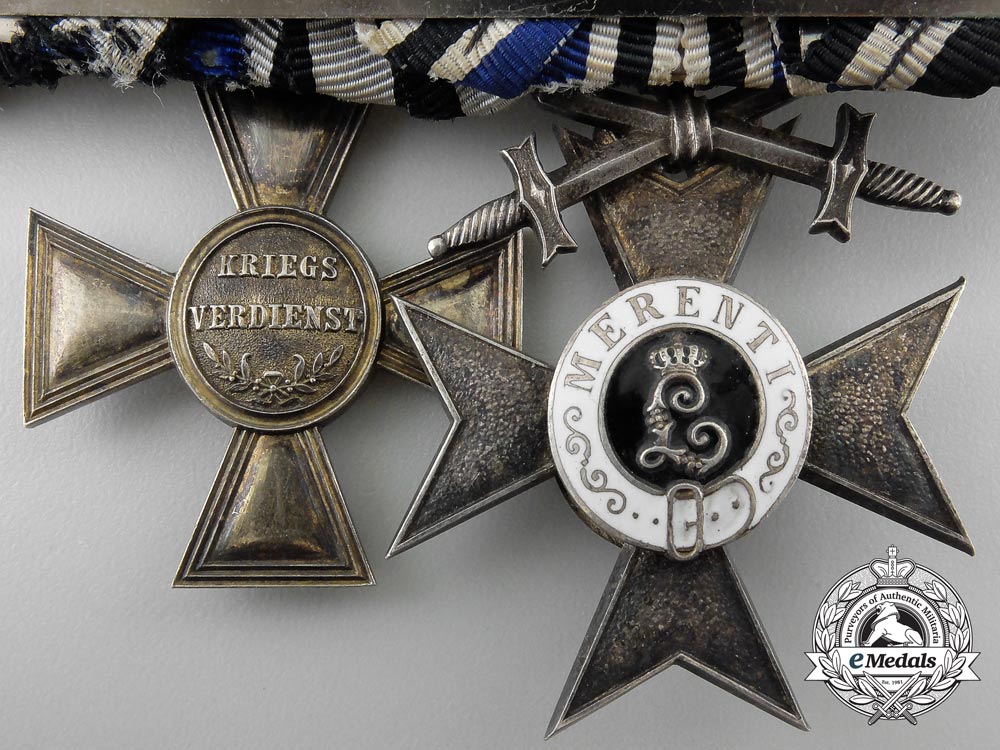 a_fine_first_war_prussian_medal_bar_with_golden_military_merit_cross_by_wagner,_berlin_y_752