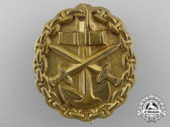 A Kriegsmarine (Navy) Wound Badge; Gold Grade