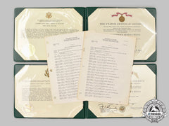United States. Two Meritorious Service Medal Award Documents, Lieutenant Colonel Cheney Litton Bertholf, Jr.