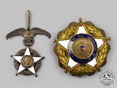 Chile, Republic. An Order Of Merit, II Class Grand Officer Insignia Set, C.1945