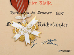 Germany, Third Reich. A Rare German Olympic Games Decoration, Ii Class With Award Document, To President André Chevallier Of The Haitian Noc