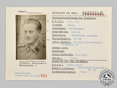 Germany, Ss. A Hiag Tracing Service File For Ss-Sturmmann For Walter Gerth
