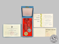 Czechoslovakia, Socialist Republic. A Pair Of Medals, With Case And Documents, To Karel Randák