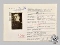 Germany, SS. A HIAG Tracing Service File for SS-Unterscharführer Willi Ziltz