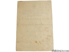Iron Cross 2Nd Class Award Document