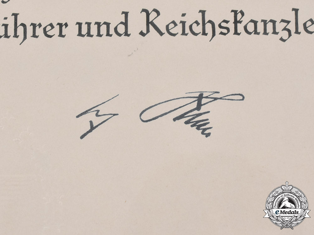 germany,_schutzpolizei._a1938_certificate_to_schutzpolizei_oberstleutnant_albert_loose,_signed_by_himmler_13006