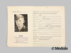 Germany, Ss. A Hiag Tracing Service File For Ss-Kanonier Karl Dorn