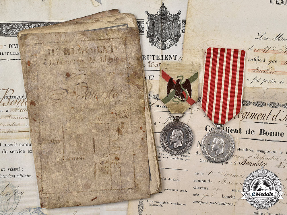 france,_ii_republic._an_italian_campaign&_mexican_expedition_medals_with_documents,51_st_infantry_of_the_line_regiment_155_m21_mnc0226_1