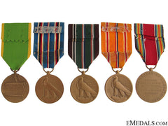 Wwii Lot Of Five Medals
