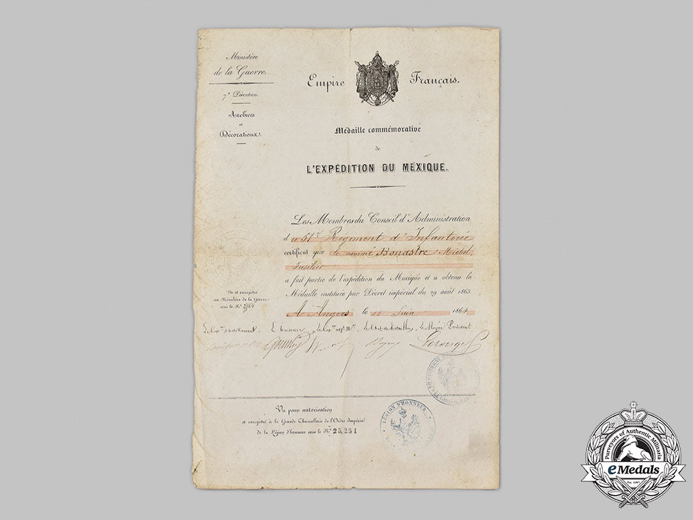 france,_ii_republic._an_italian_campaign&_mexican_expedition_medals_with_documents,51_st_infantry_of_the_line_regiment_163_m21_mnc0221_1