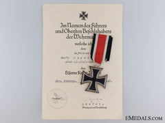 1939 Second Class Iron Cross With Document