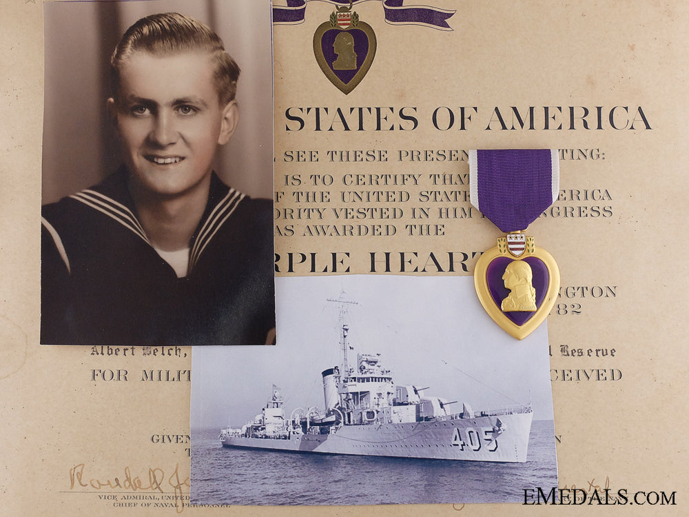 a1943_purple_heart_to_fireman_welch;_u.s.s_rowan_sinking_1943_purple_hear_53cebe734b70f