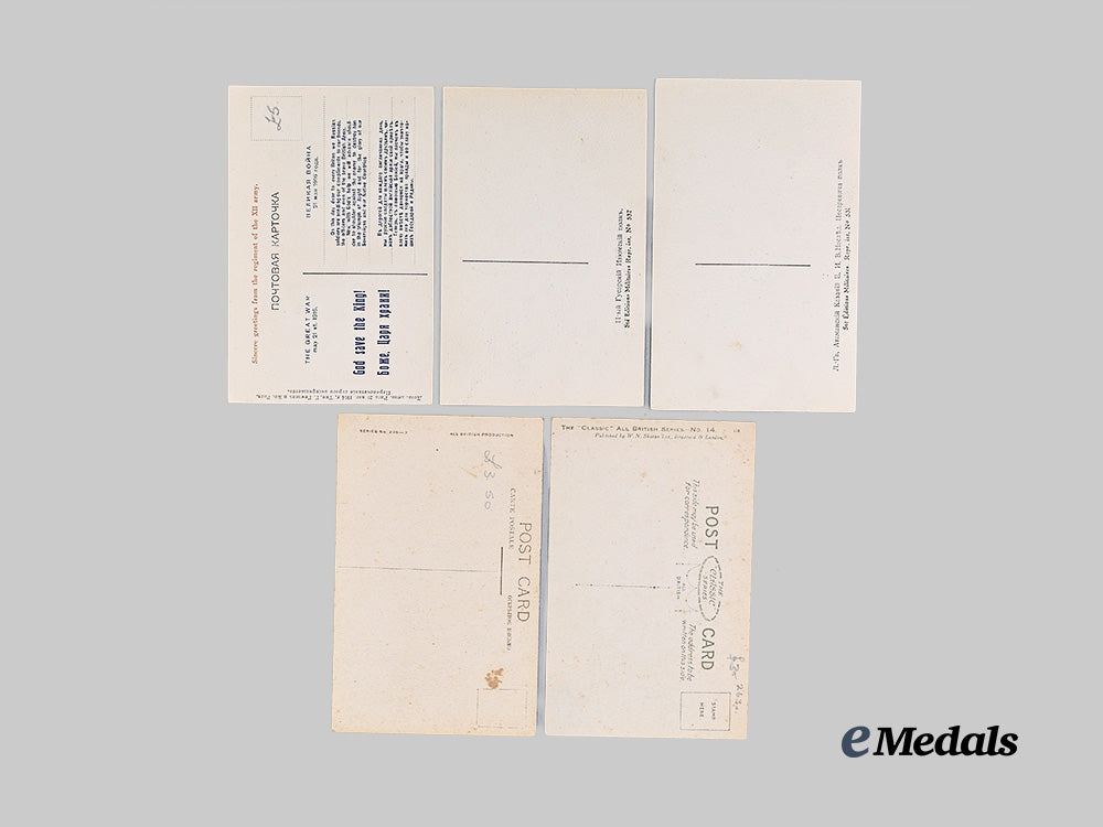 russia,_imperial._a_lot_of_five_postcards_e_medals__e_u24872_3