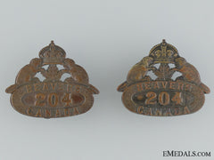 204Th Battalion (Toronto Beavers) Collar Badges Cef