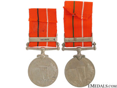 Two Indian Sainya Seva Medals