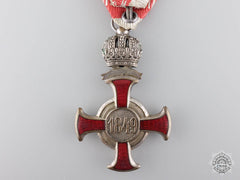 An Austrian Silver Cross Of Merit With Crown & Decoration