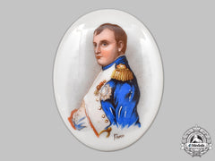 France, I Empire. A Portrait Of Napoleon Bonaparte (Napoleon I) On Porcelain