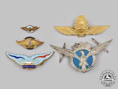 spain,_francoist_era;_france,_fifth_republic;_argentina,_republic._a_lot_of_five_air_force_badges_260_m21_mnc0358_1