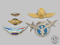 Spain, Francoist Era; France, Fifth Republic; Argentina, Republic. A Lot Of Five Air Force Badges