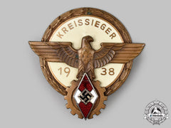 Germany, Hj. A 1938 Kreis-Level Trade Competition Victor’s Badge, Bronze Grade, By Gustav Brehmer