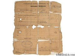 Wwi Canadian Documents - 37Th Infantry Cef