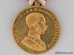 Austrian Golden Bravery Medal In Gold