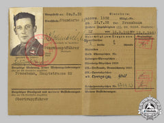 Germany, Sa. A Sturmabteilung Identity Document To Sturmhauptführer Johann Salupek