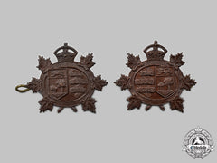Canada, Commonwealth. A Prince Edward Island Light Horse Officer's Collar Badge Pair