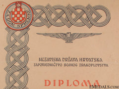 An Extremely Rare Award Document To Wwii Croatian Paratrooper