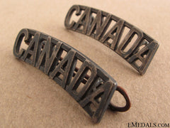 Wwi Cef "Canada" Officer's Shoulder Titles