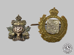 Canada, Cef. A 187Th Infantry Battalion Collar Badge & University Of Ottawa Cotc Cap Badge