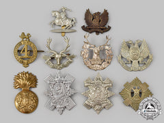 United Kingdom. A Lot Of Ten Cap/Glengarry Badges