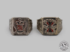 Spain, Facist State. Two Membership Rings, C. 1940