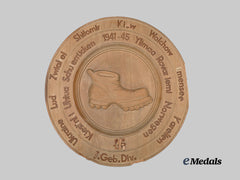 Germany, Heer. A 7. Gebirgs Division POW Trench Art Commemorative Campaign Plaque