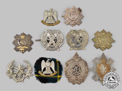 United Kingdom. A Lot Of Ten Cap/Glengarry Badges