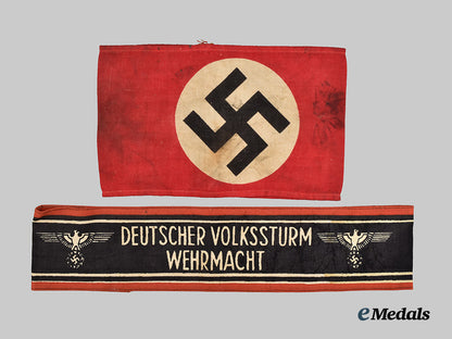Germany, Third Reich. A Pair of Armbands for Party and Militia Service