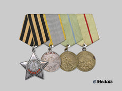 Russia, Soviet Union. A Medal Bar for a Distinguished Second World War Combatant and Stalingrad Defender