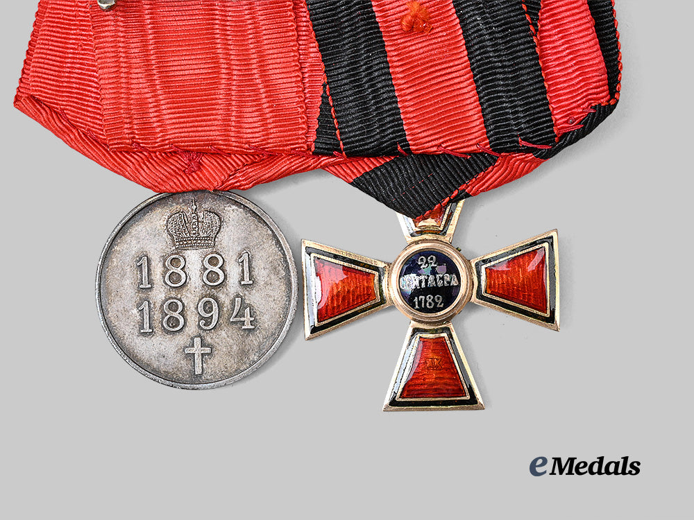 russia,_imperial._a_medal_bar_with_order_of_st._vladimir,_i_v_class_in_gold_and_tsar_alexander_i_i_i_commemorative_medal_e_medals__e_u24859_5