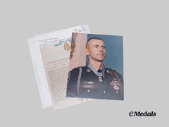 United States. A Signed Photograph of Congressional Medal of Honor Recipient, 503rd Infantry Regiment, 173rd Airborne Brigade
